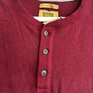 The Foundry Supply Co. Men's Deep Red Henley Shirt (XLT)